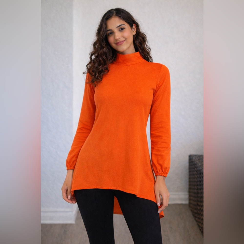 Women's Orange Long Sleeve Top
